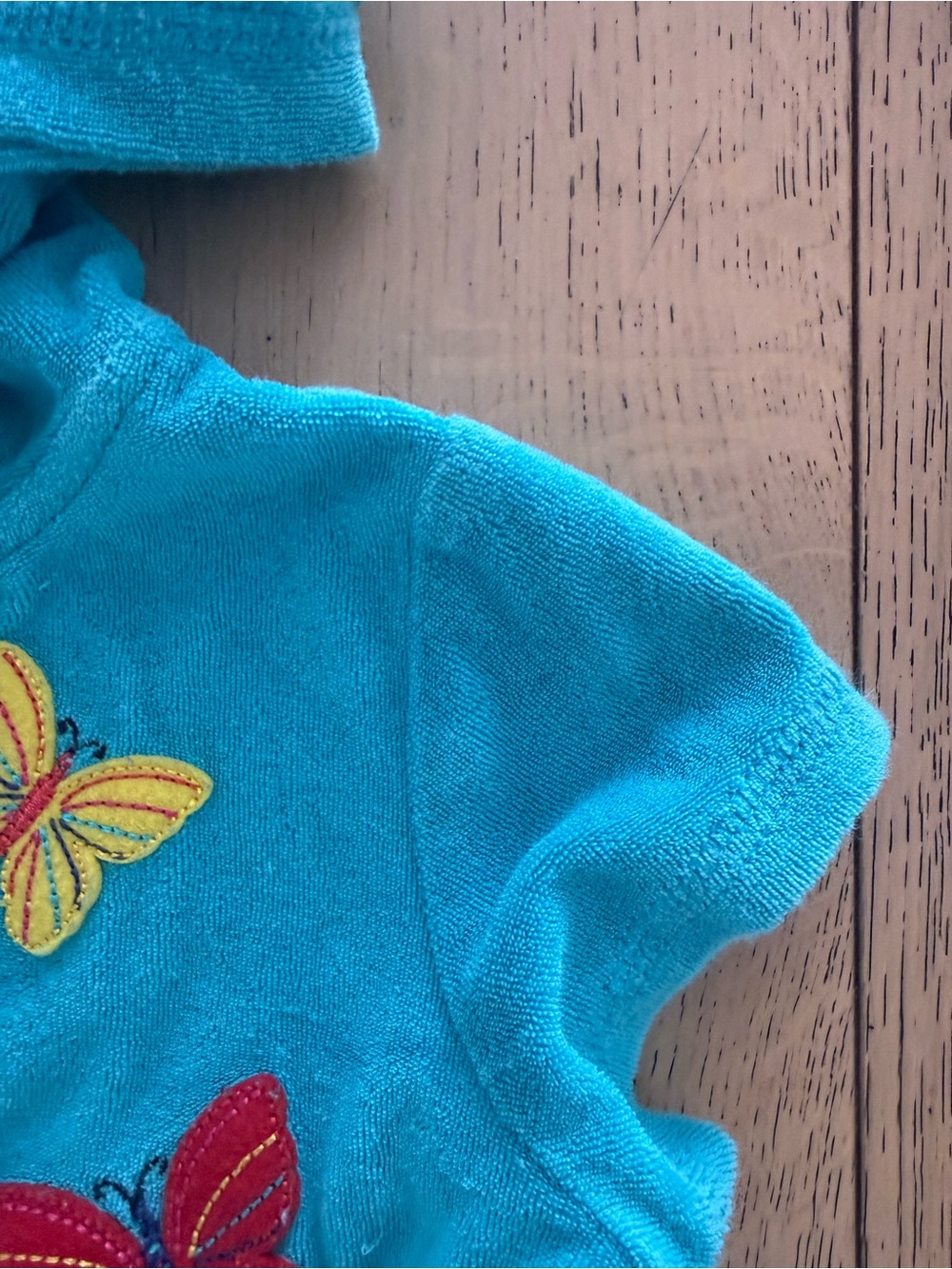 Hanna Andersson Teal Hooded Dress with Yellow Trim 2T - Picture 4 of 7
